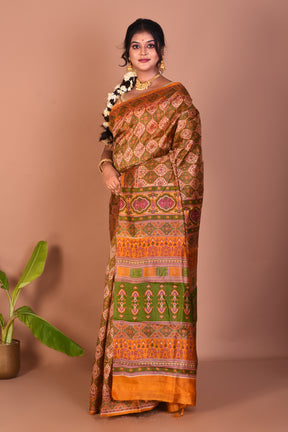 Yellow Printed Silk Saree - Keya Seth Exclusive