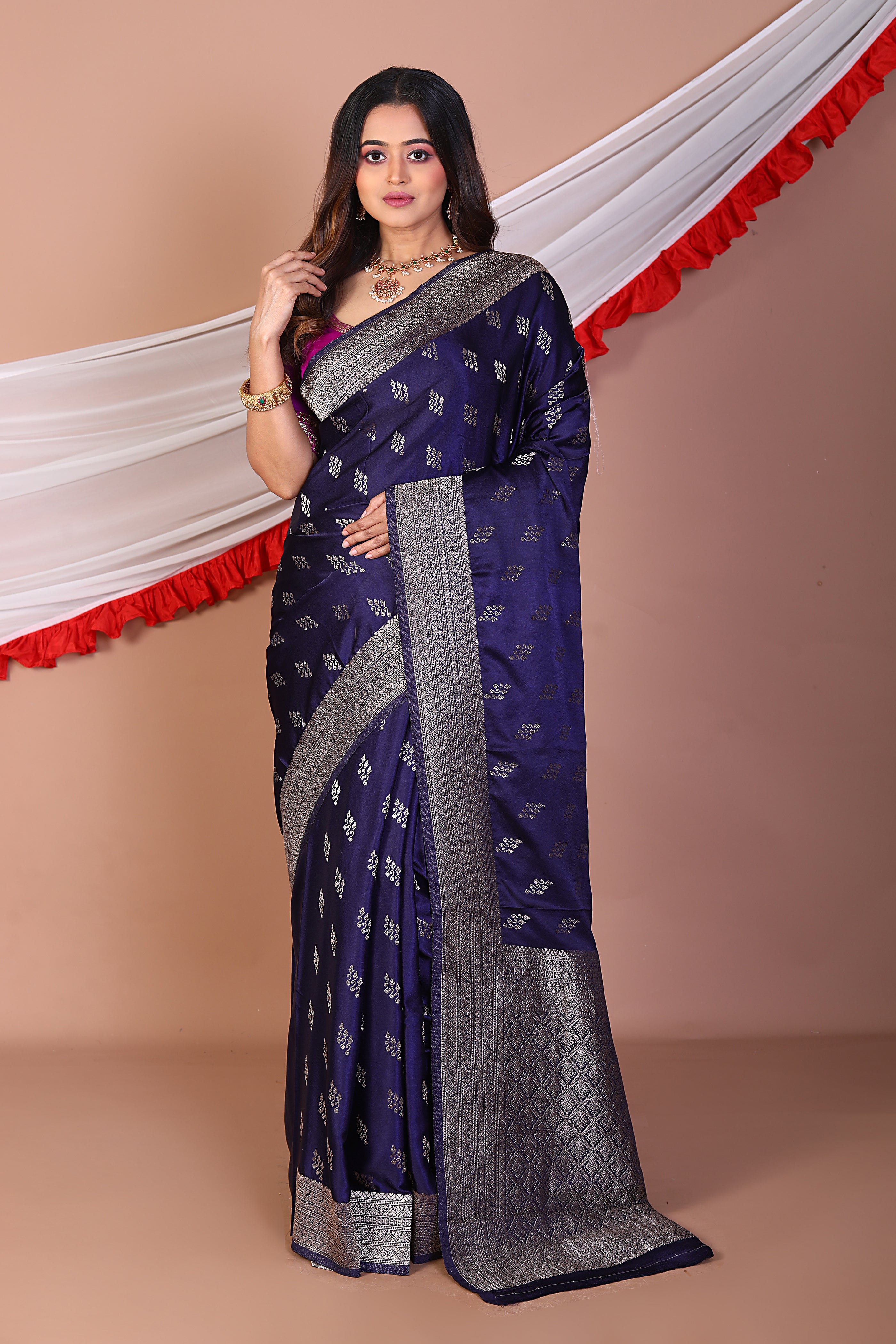 Violet Blended Mashru Silk - Keya Seth Exclusive