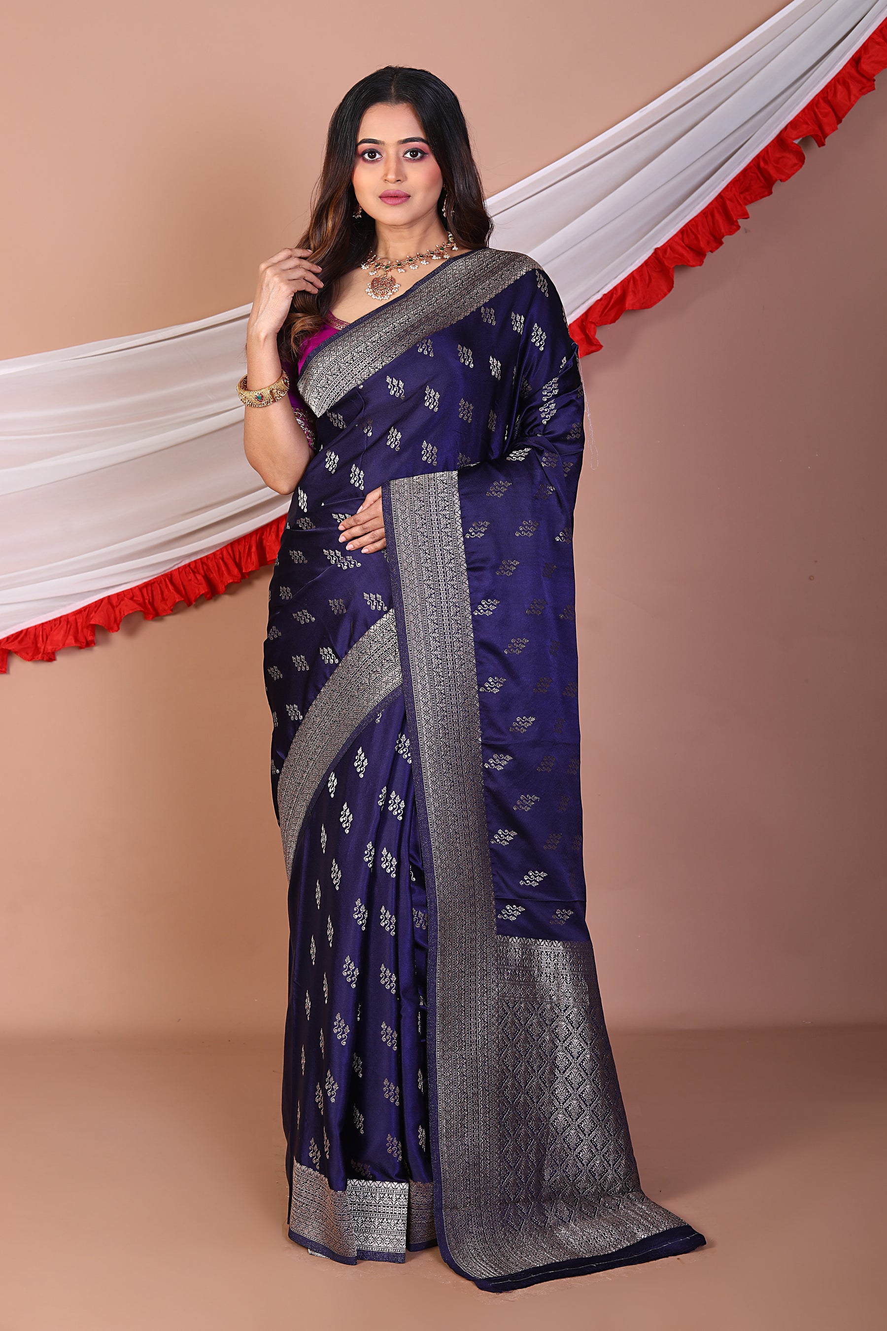 Violet Blended Mashru Silk - Keya Seth Exclusive
