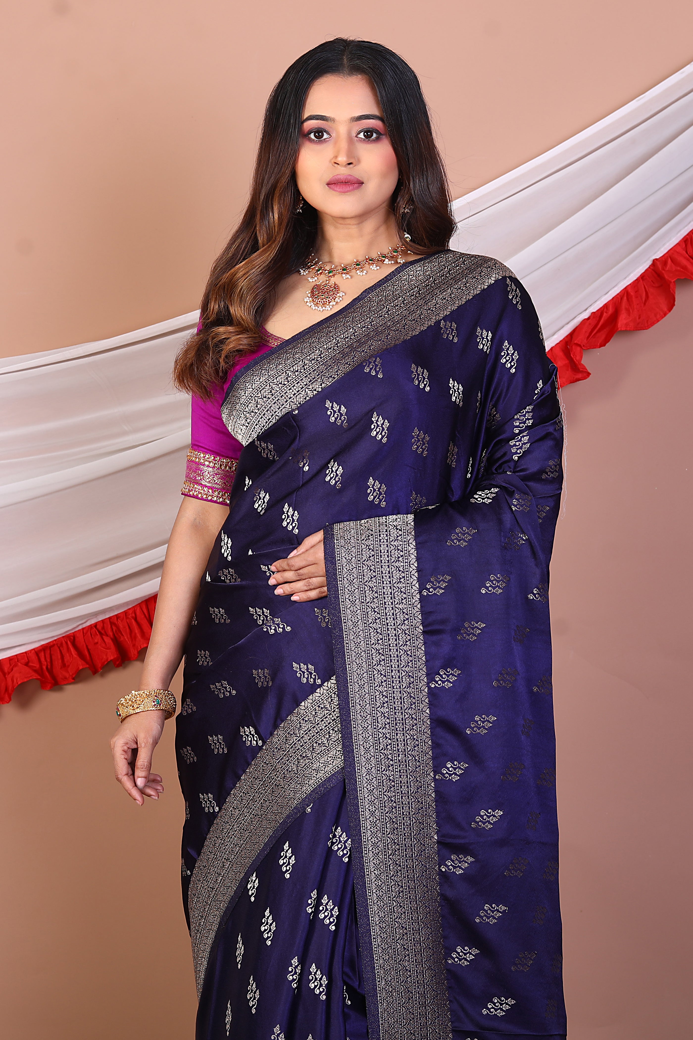 Violet Blended Mashru Silk - Keya Seth Exclusive