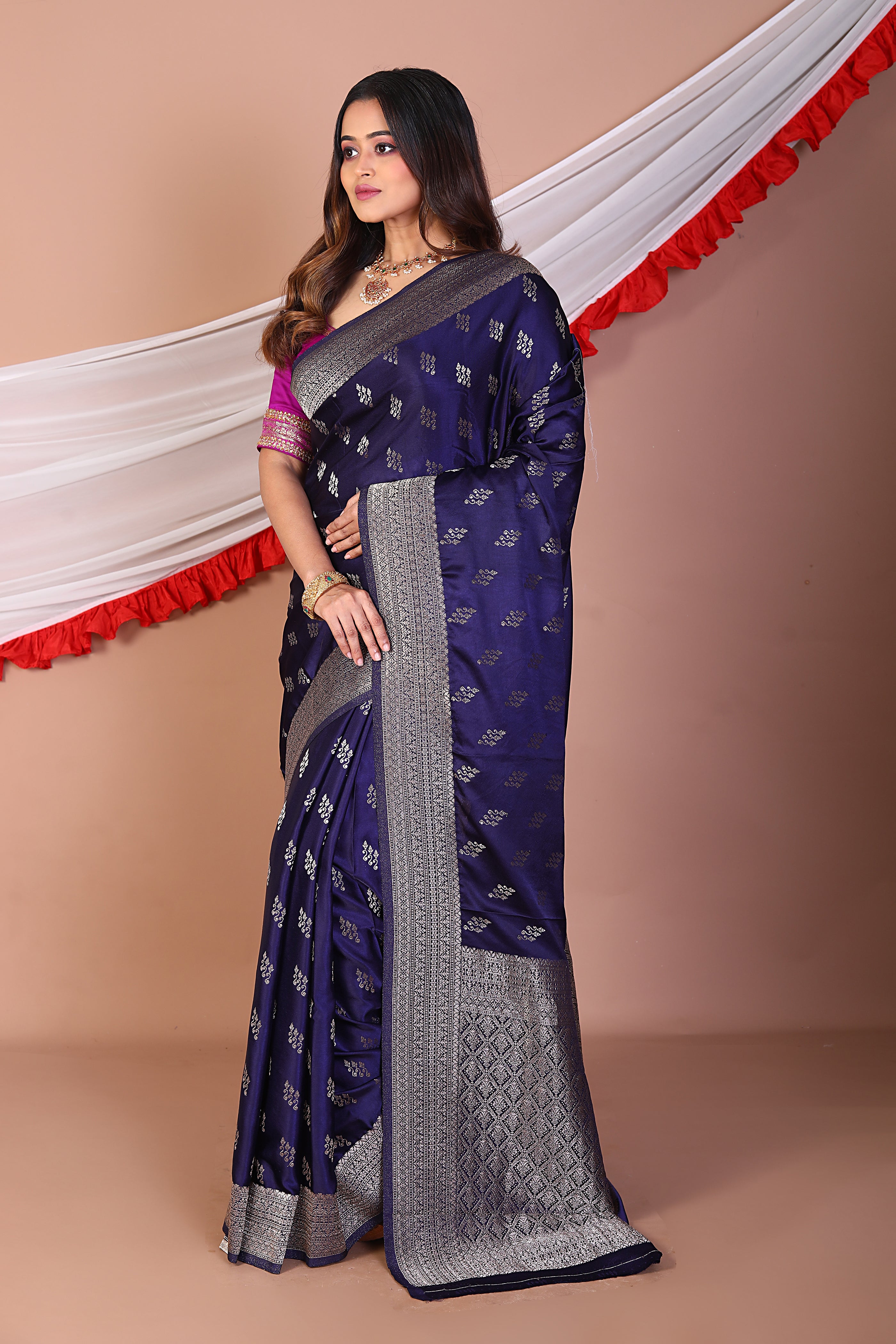 Violet Blended Mashru Silk - Keya Seth Exclusive