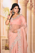 Load image into Gallery viewer, Pink Jimmy Choo Saree - Keya Seth Exclusive
