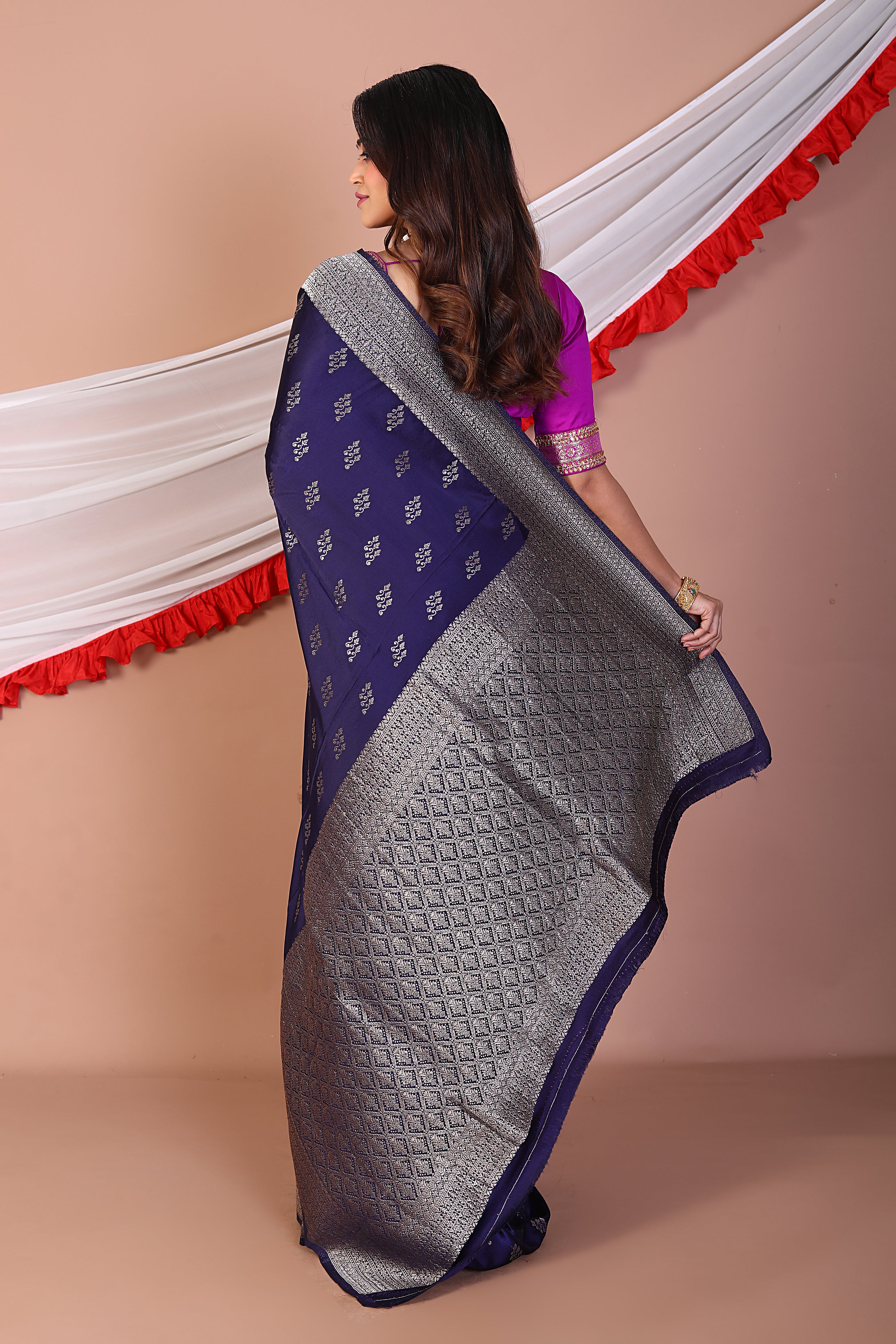 Violet Blended Mashru Silk - Keya Seth Exclusive