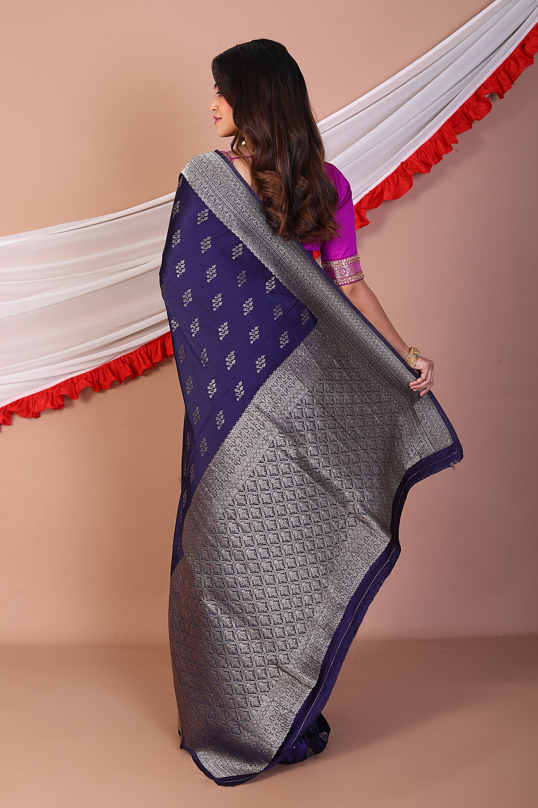 Violet Blended Mashru Silk - Keya Seth Exclusive