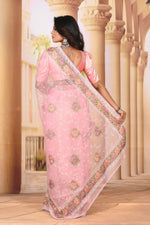 Load image into Gallery viewer, Baby Pink Soft Organza Saree - Keya Seth Exclusive

