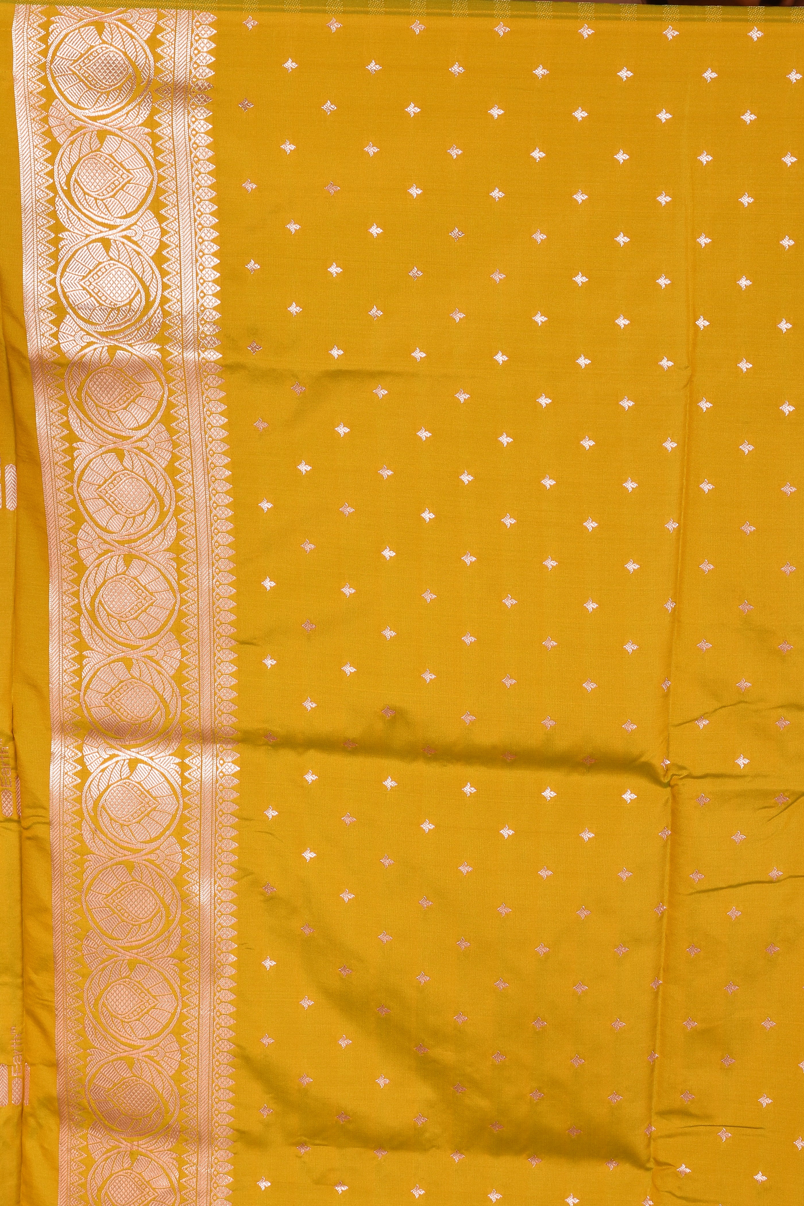Olive Green Blended Mashru Silk Saree - Keya Seth Exclusive