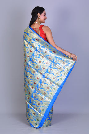 Blue Half & Half Banarasi Saree with Blouse Piece - Keya Seth Exclusive