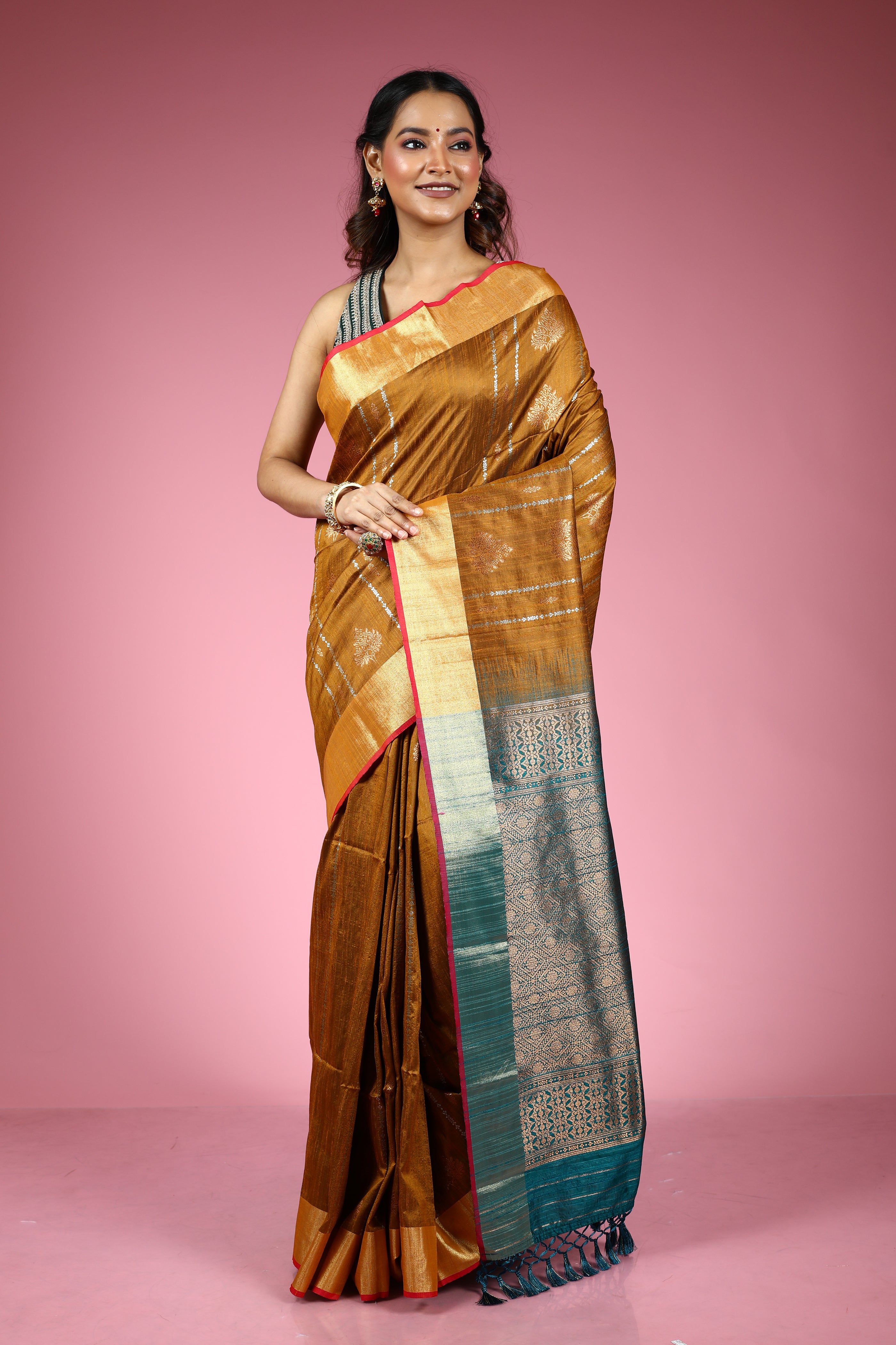 Rust Blended Silk Saree