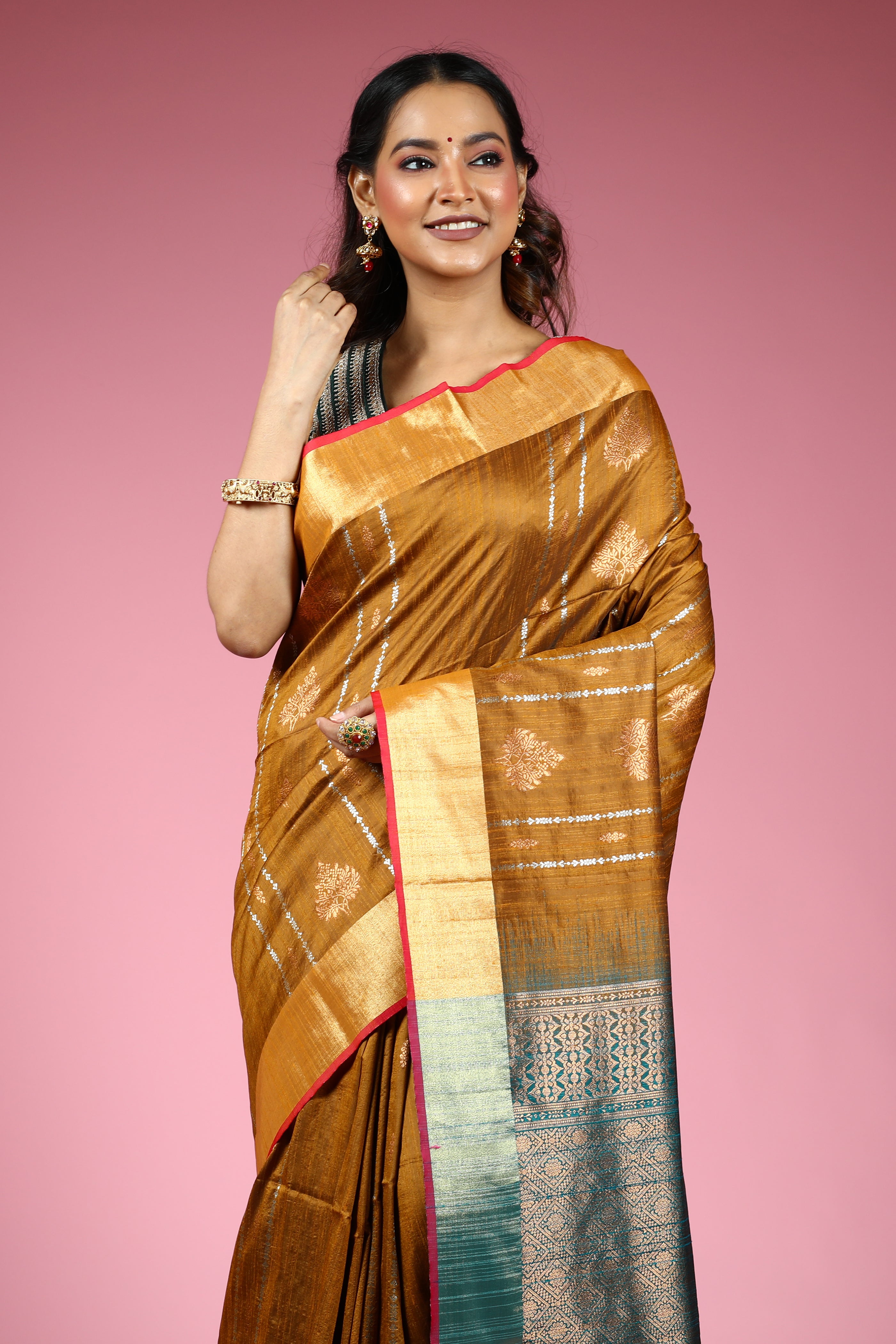 Rust Blended Silk Saree