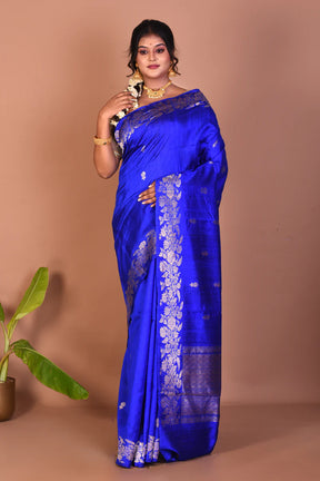 Royal Blue Pure Tussar Saree - Keya Seth Exclusive