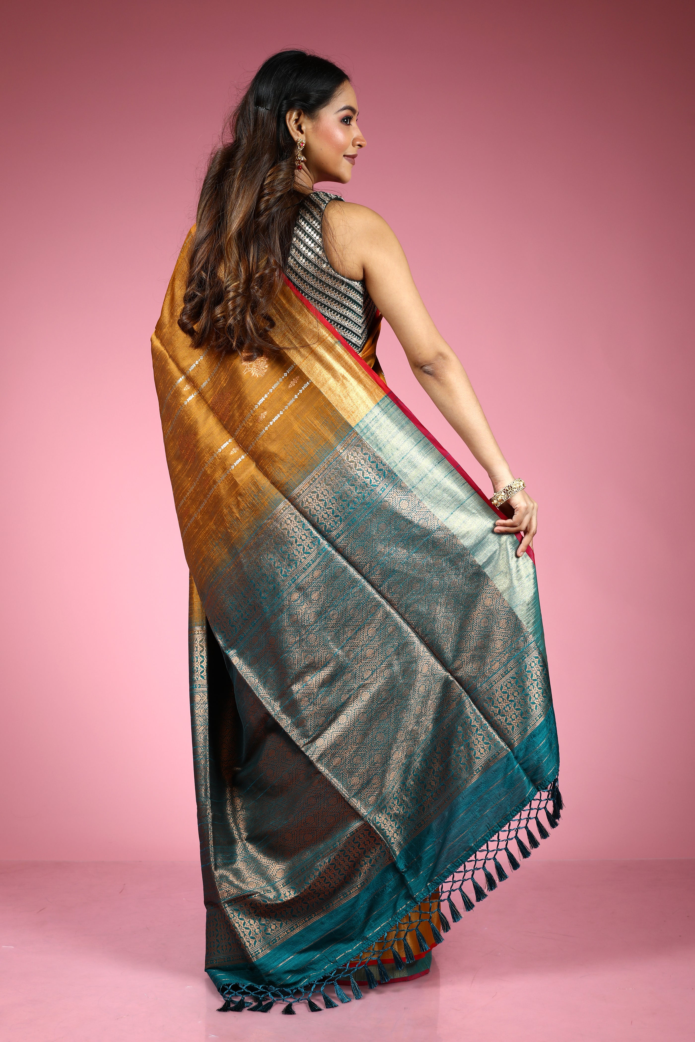 Rust Blended Silk Saree