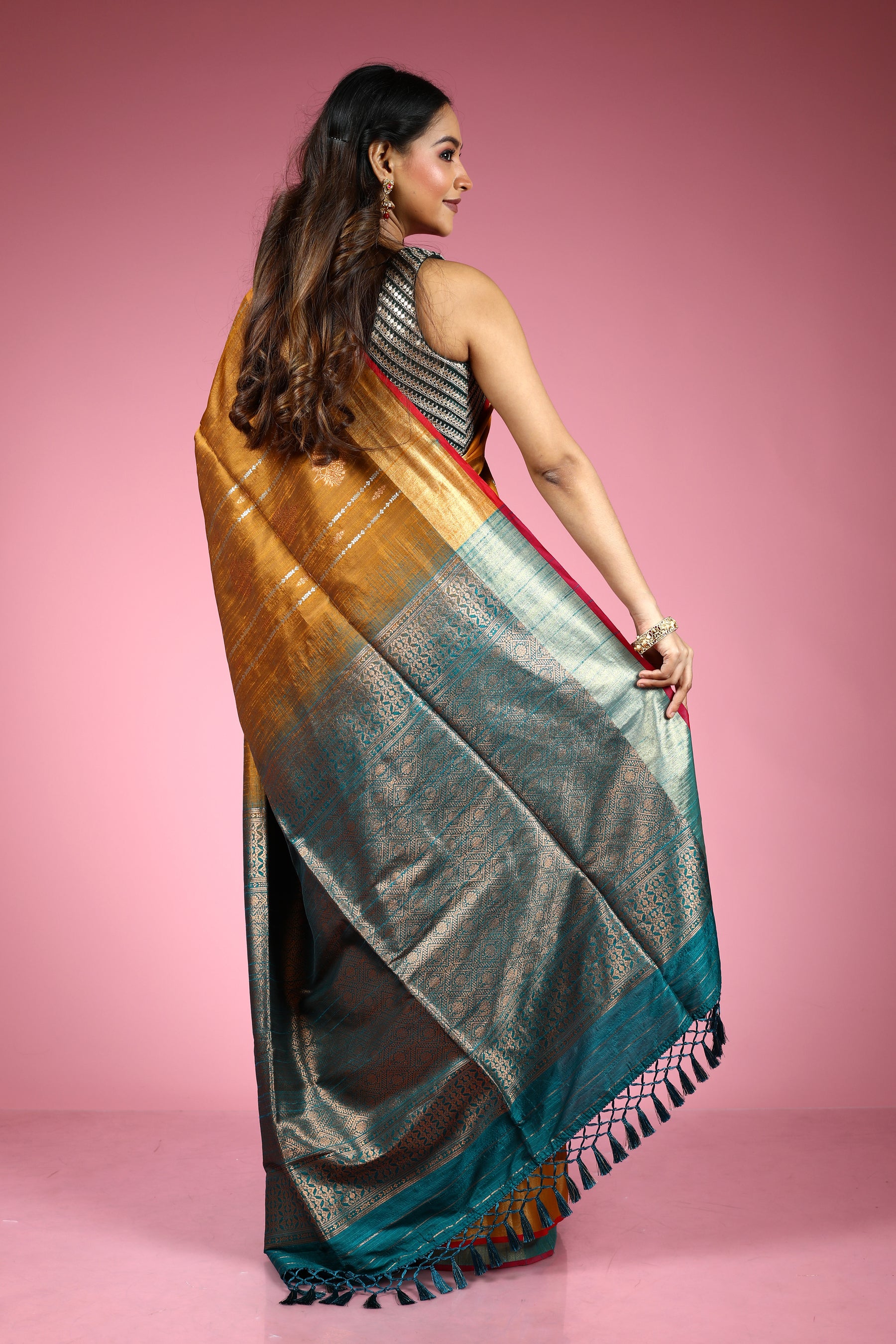 Rust Blended Silk Saree