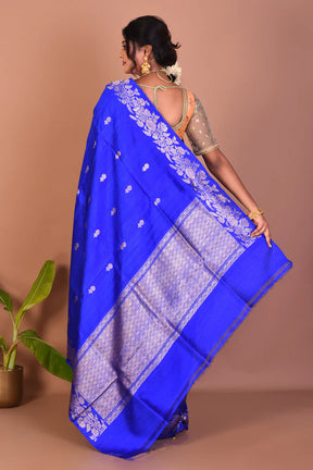 Royal Blue Pure Tussar Saree - Keya Seth Exclusive