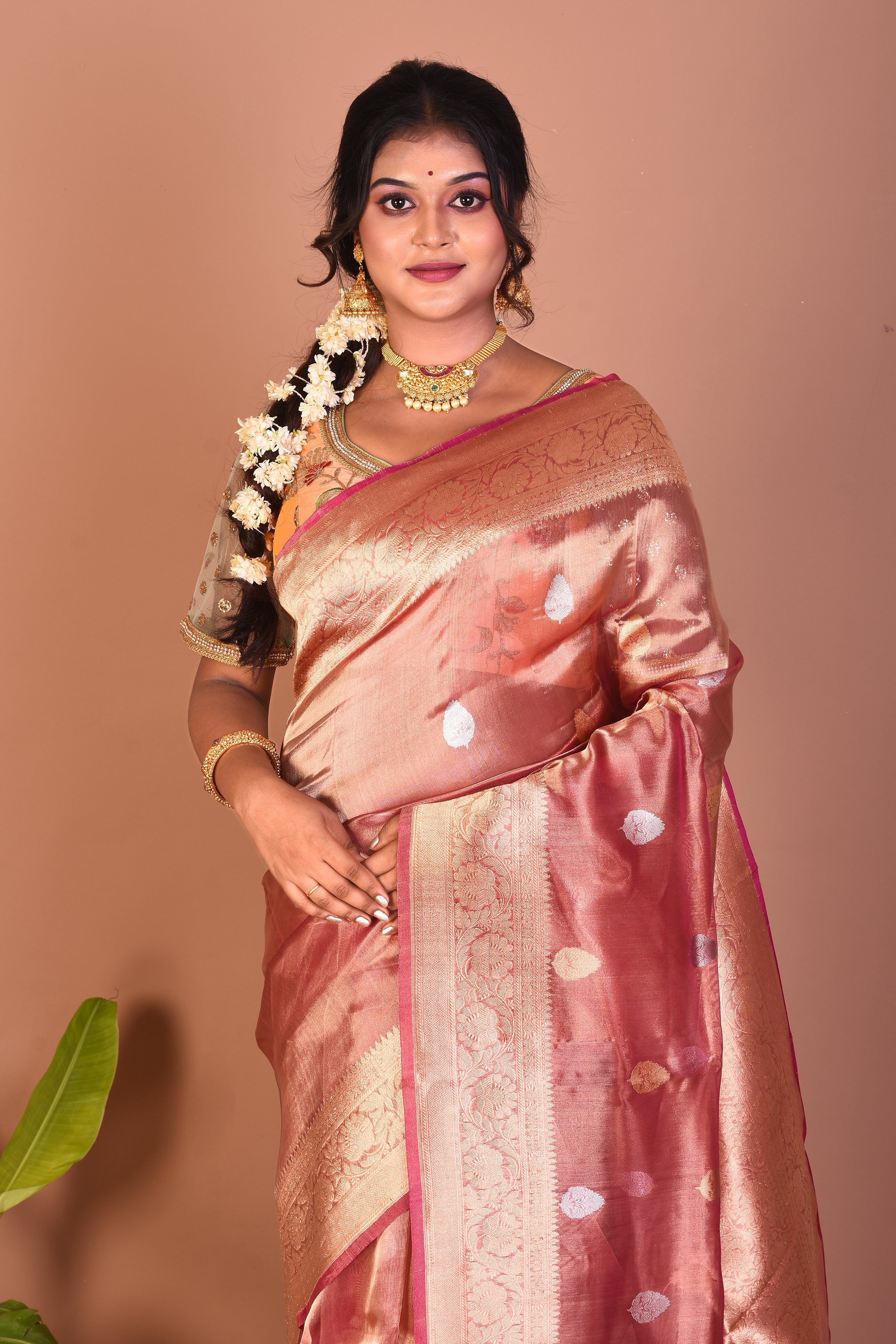 Pink Pure Tissue Saree - Keya Seth Exclusive