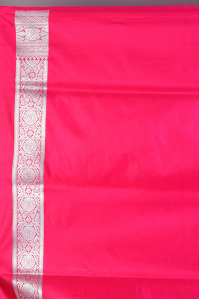 Deep Pink Patli Pallu Banarasi Saree with Blouse Piece - Keya Seth Exclusive