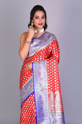 Red Banarasi Saree with Blouse Piece - Keya Seth Exclusive