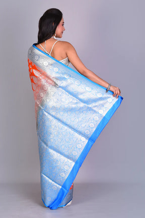 Orange Patli Pallu Banarasi Silk Saree with Blouse Piece - Keya Seth Exclusive