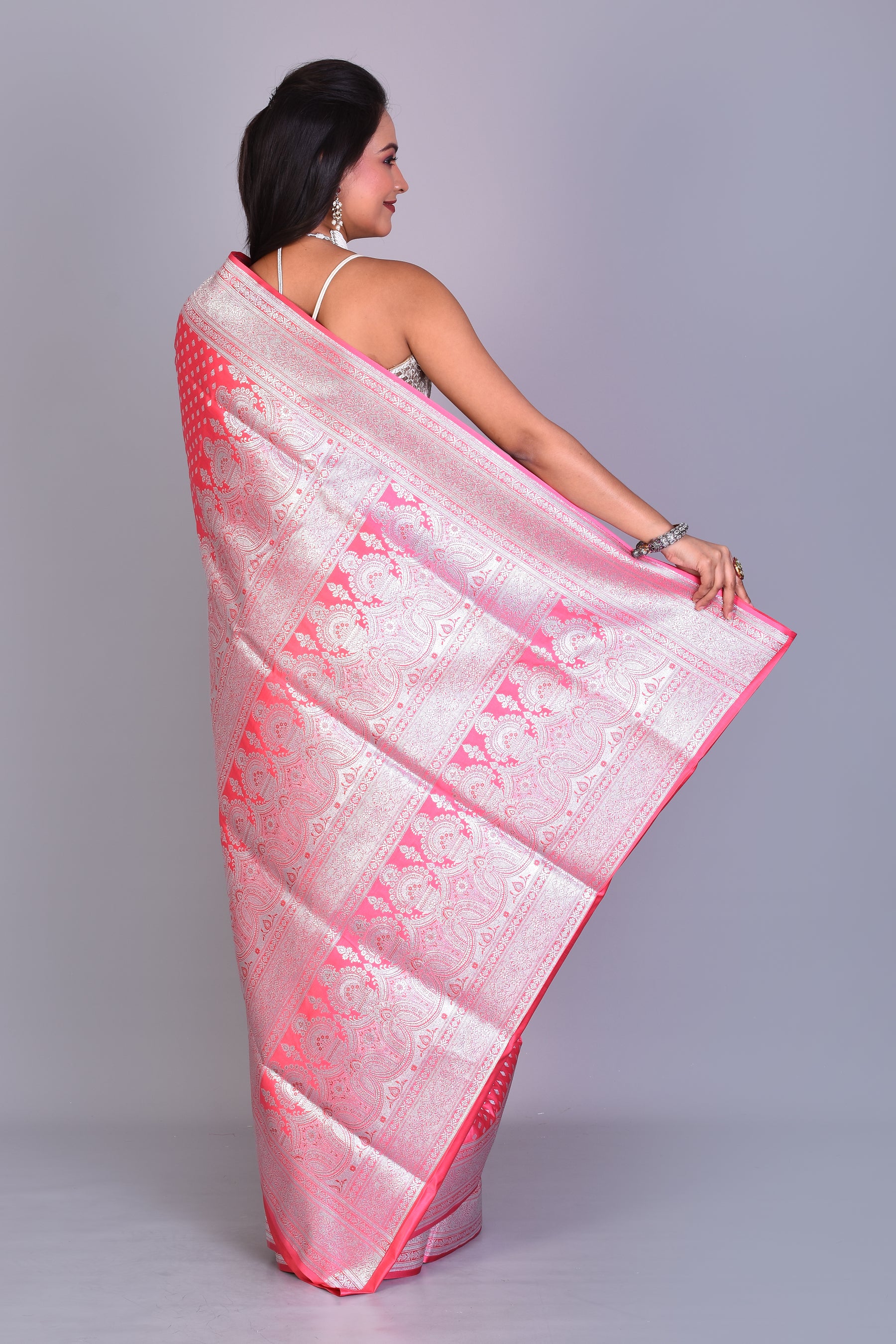 Pink Banarasi Saree with Blouse Piece - Keya Seth Exclusive