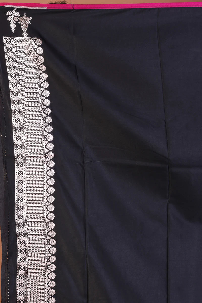 Black Blended Mashru Silk Saree - Keya Seth Exclusive