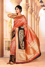 Load image into Gallery viewer, Red Golden Semi Silk Saree - Keya Seth Exclusive
