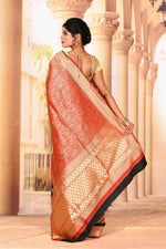 Load image into Gallery viewer, Red Golden Semi Silk Saree - Keya Seth Exclusive
