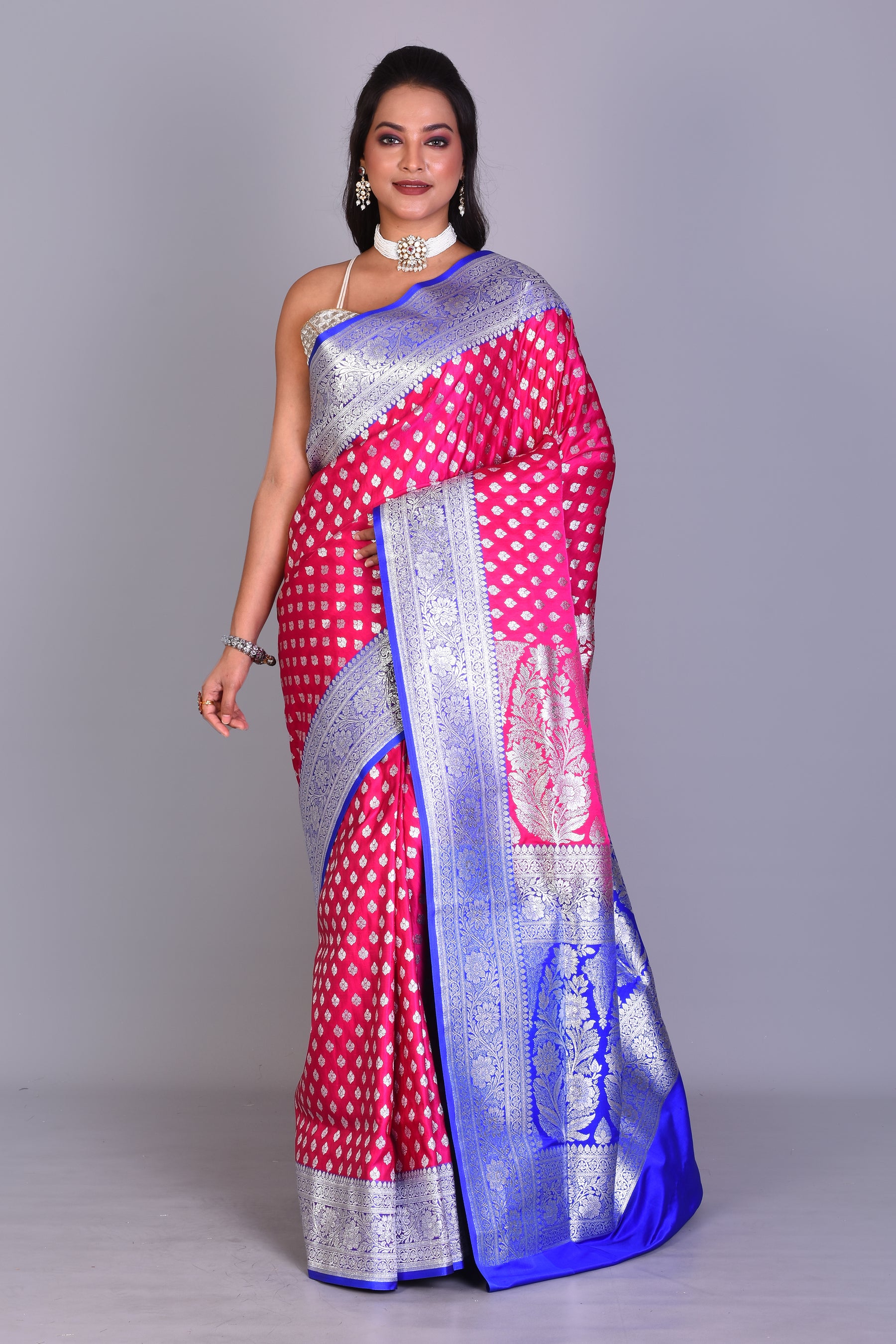 Pink Banarasi Saree with Blouse Piece - Keya Seth Exclusive