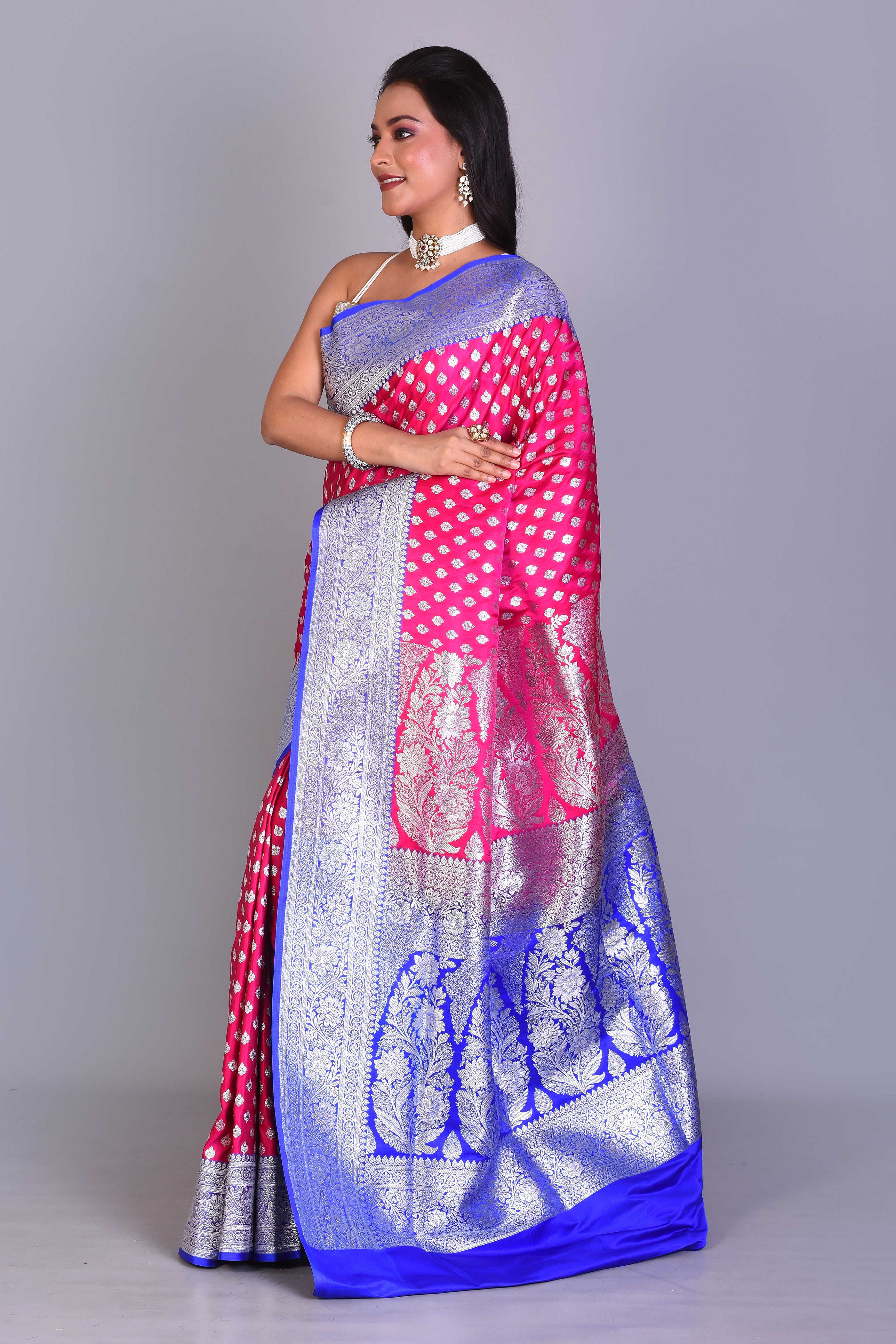 Pink Banarasi Saree with Blouse Piece - Keya Seth Exclusive