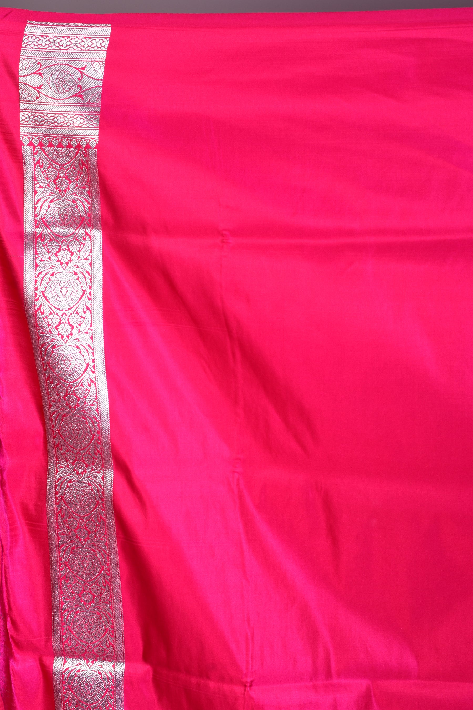 Deep Pink Patli Pallu Banarasi Saree with Blouse Piece - Keya Seth Exclusive