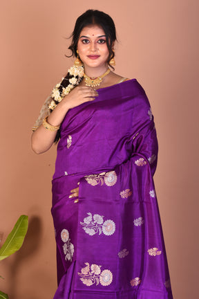 Violet Pure Katan Saree - Keya Seth Exclusive