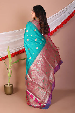 Rama Green Blended Mashru Silk - Keya Seth Exclusive