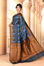 Load image into Gallery viewer, Blue Black Semi Silk Saree - Keya Seth Exclusive
