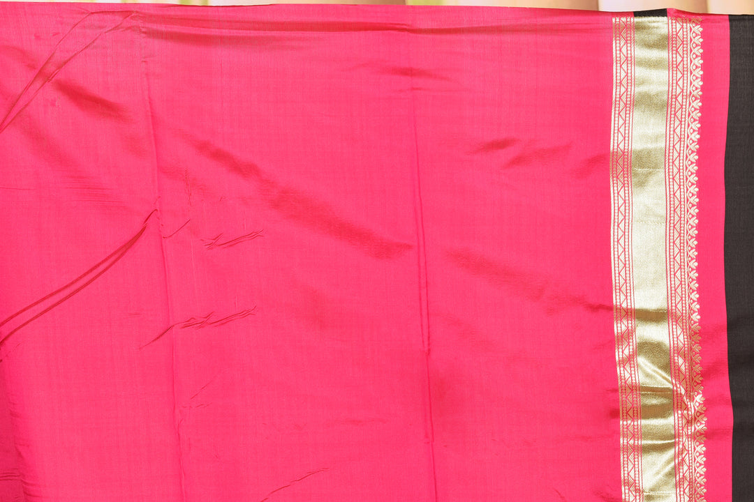 Pretty Black Pink Semi Silk Saree - Keya Seth Exclusive