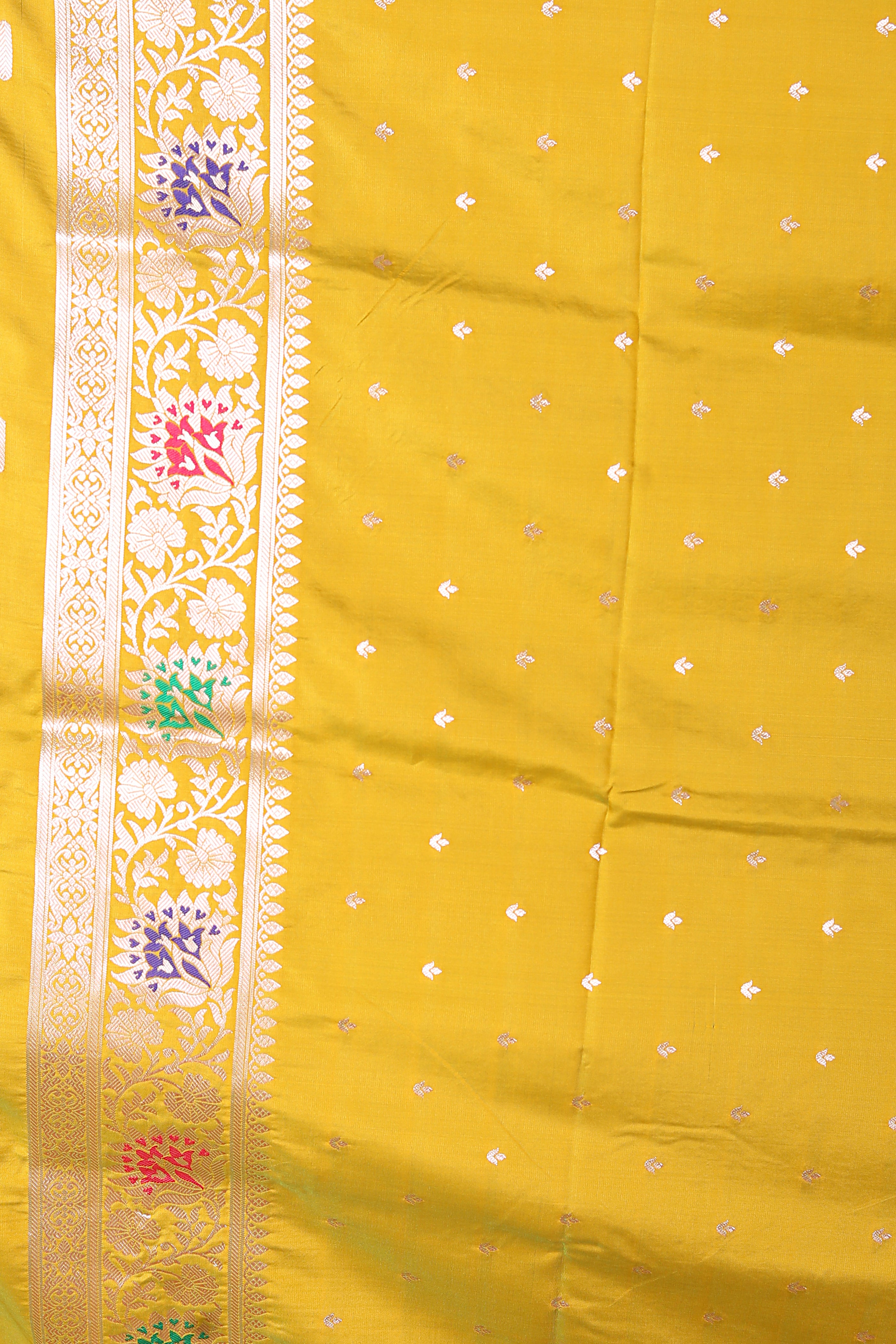 Yellow Blended Mashru Silk Saree - Keya Seth Exclusive