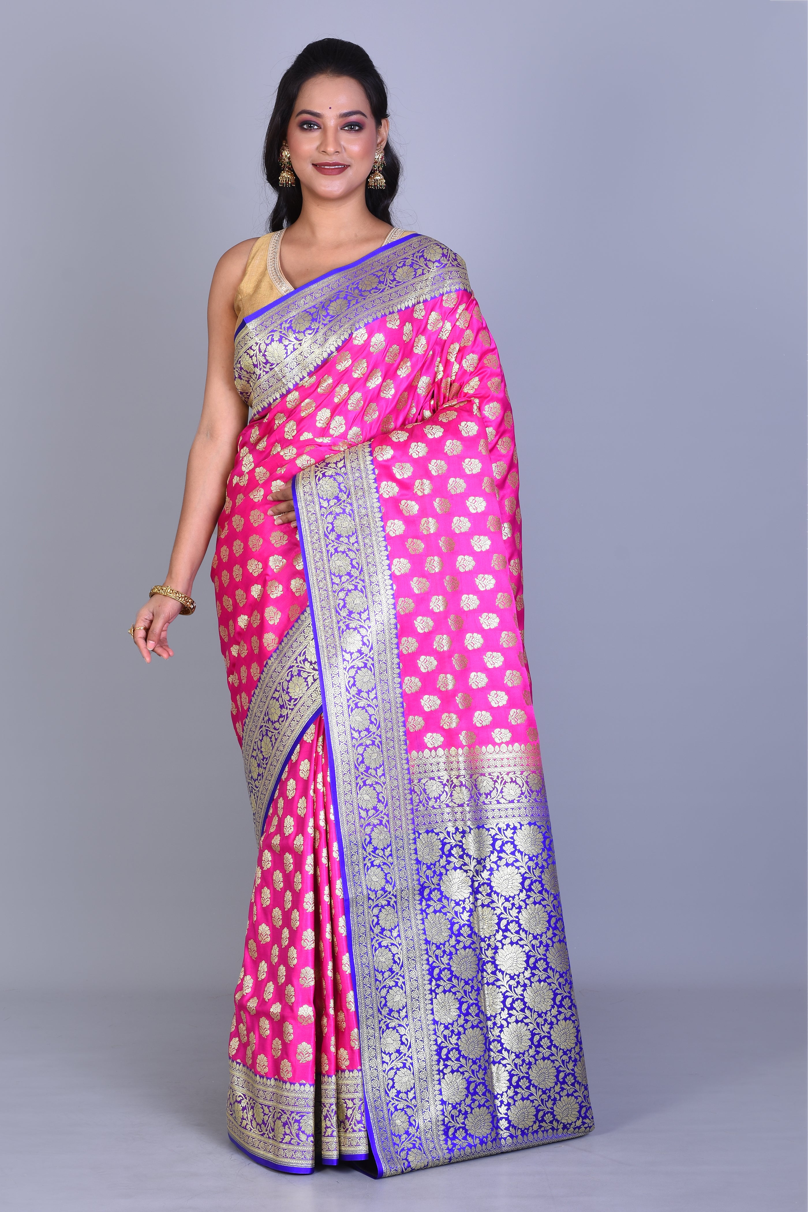 Pink Banarasi Saree with Blouse Piece - Keya Seth Exclusive