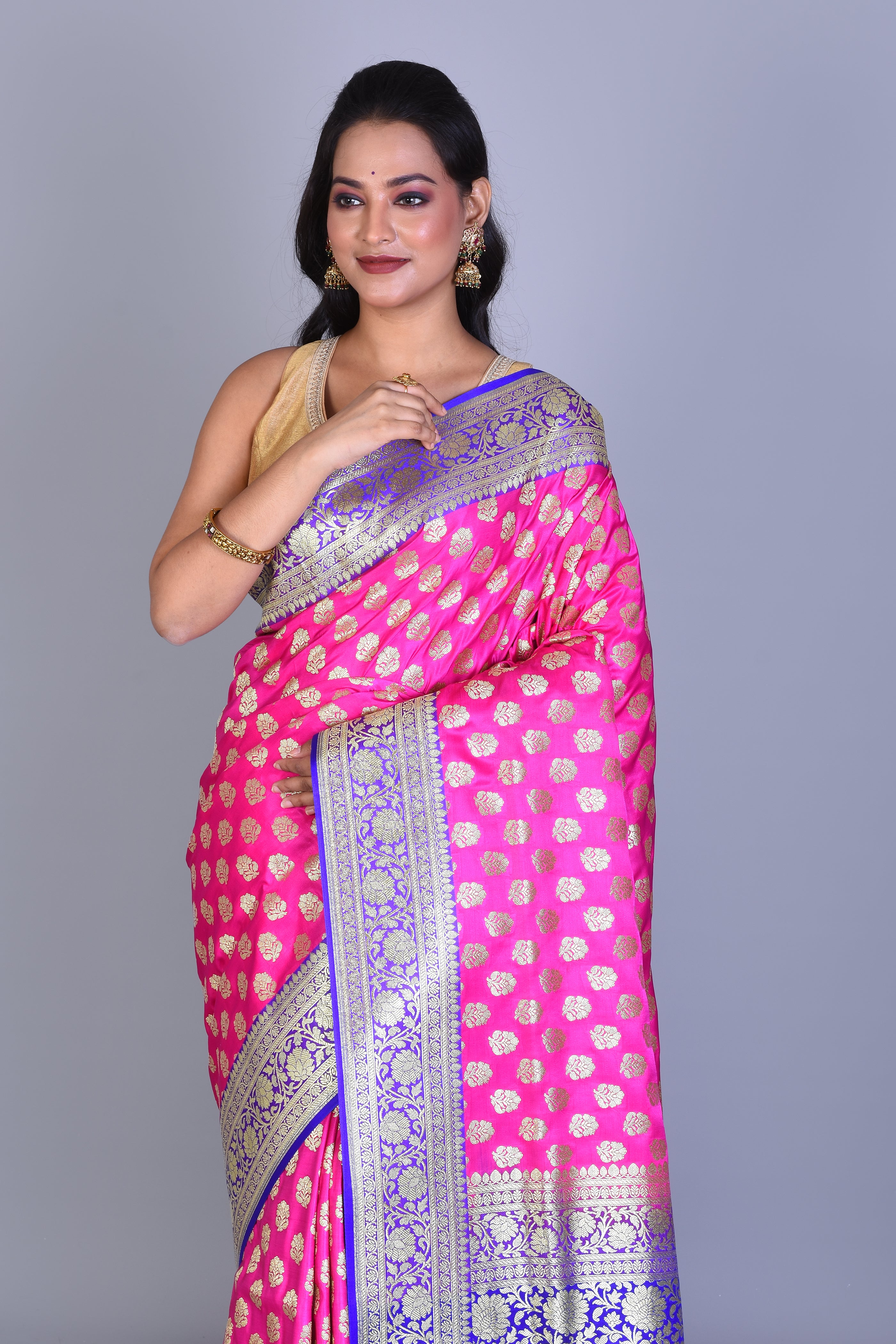 Pink Banarasi Saree with Blouse Piece - Keya Seth Exclusive