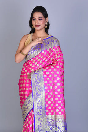 Pink Banarasi Saree with Blouse Piece - Keya Seth Exclusive
