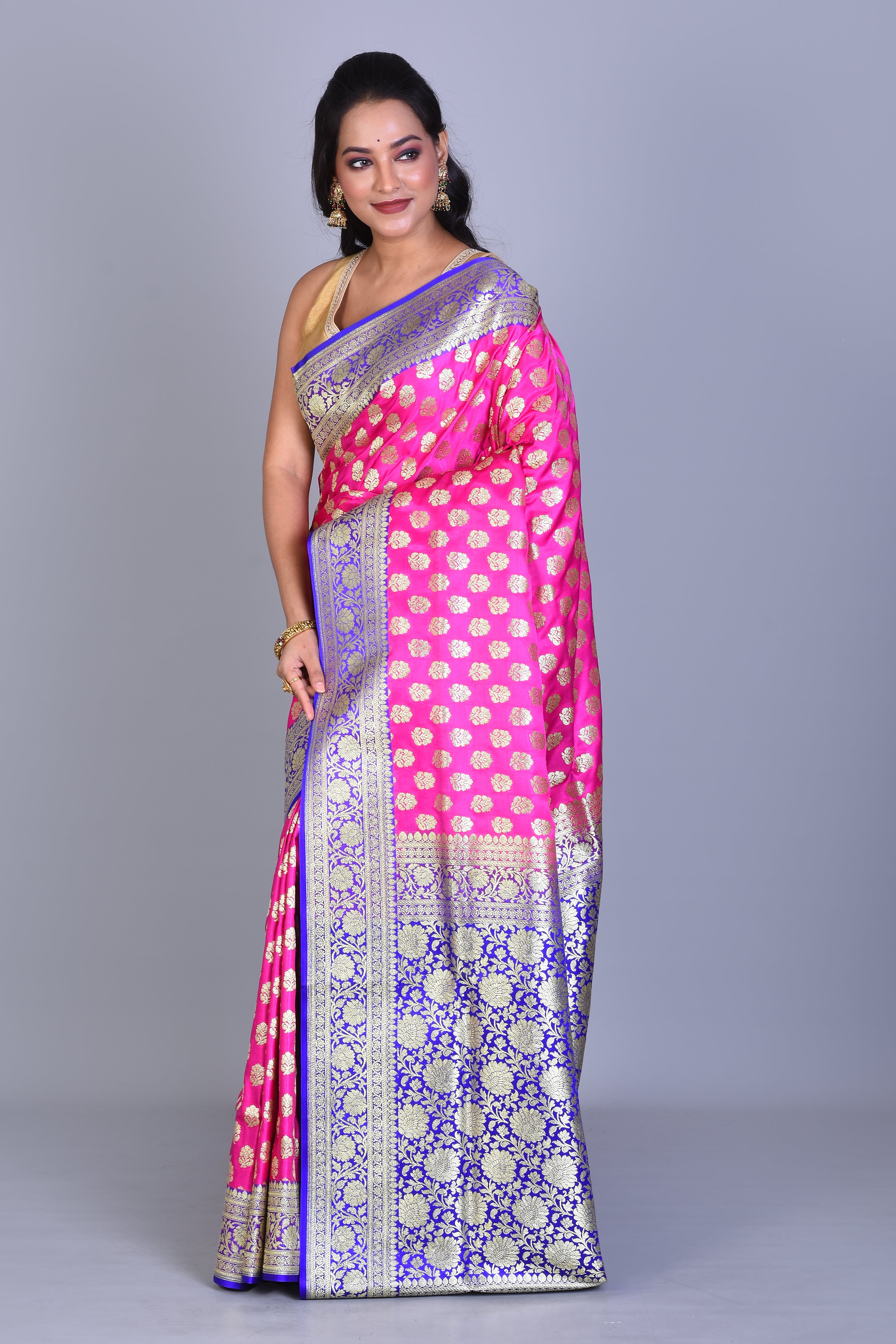 Pink Banarasi Saree with Blouse Piece - Keya Seth Exclusive