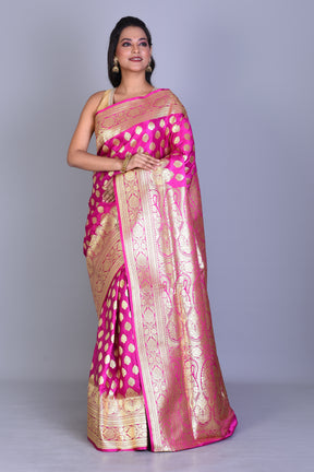 Pink Banarasi Saree with Blouse Piece - Keya Seth Exclusive