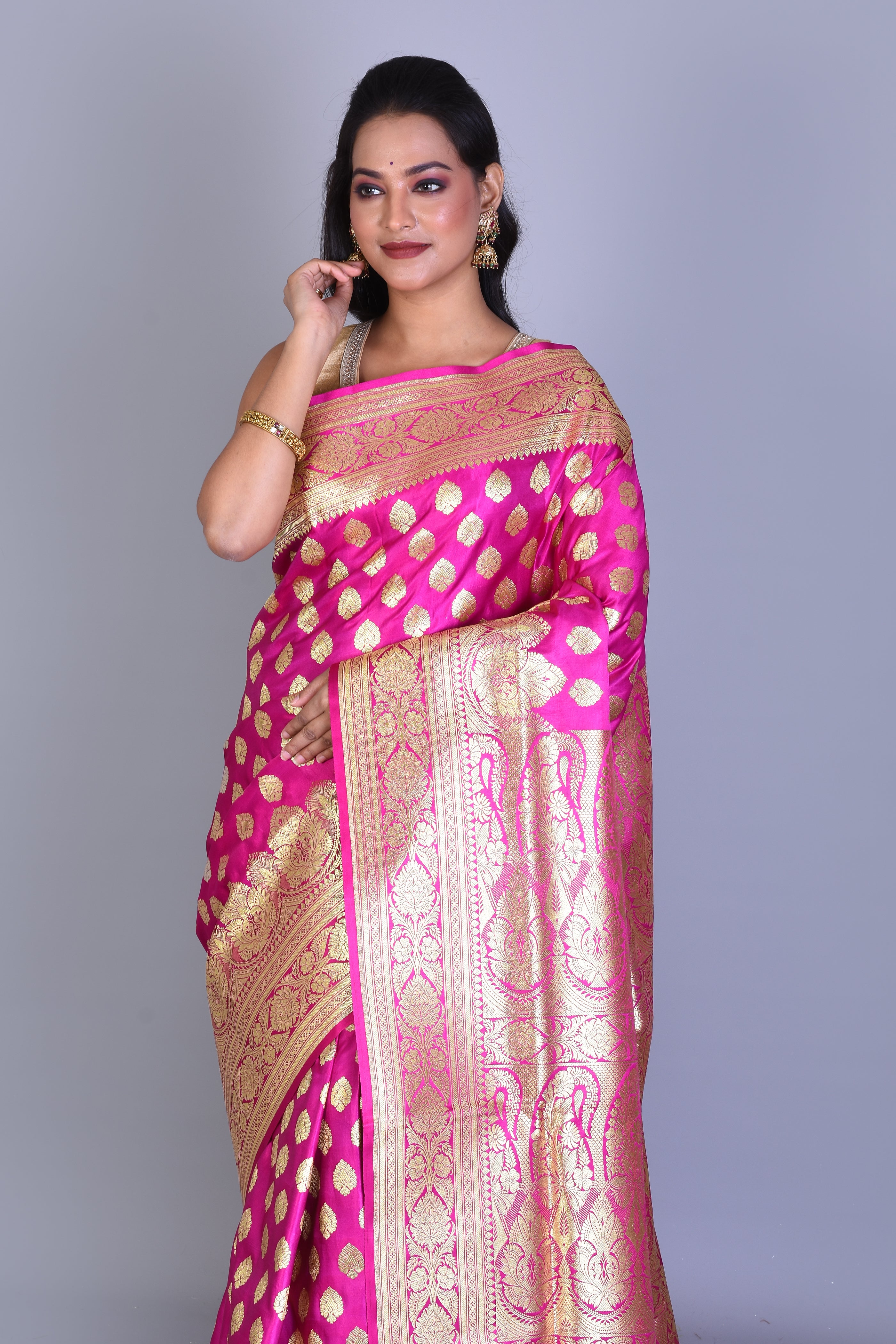 Pink Banarasi Saree with Blouse Piece - Keya Seth Exclusive