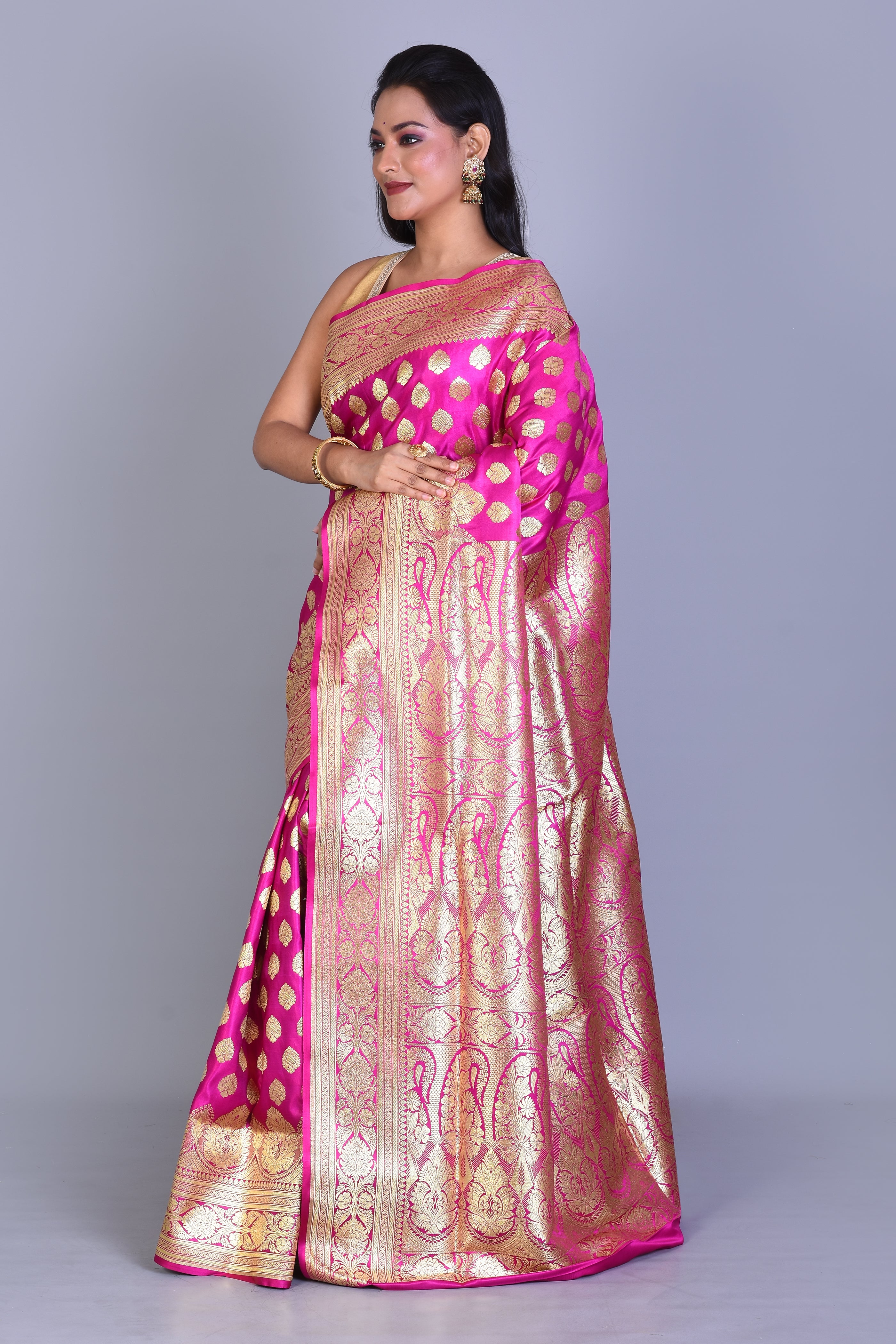 Pink Banarasi Saree with Blouse Piece - Keya Seth Exclusive