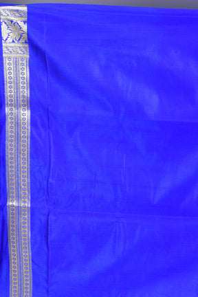 Royal Blue Patli Pallu Banarasi Saree with Blouse Piece - Keya Seth Exclusive