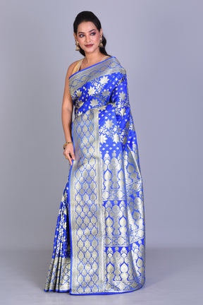 Royal Blue Banarasi Saree with Blouse Piece - Keya Seth Exclusive