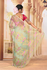 Load image into Gallery viewer, Lightweight Pastel Green Muslin Saree - Keya Seth Exclusive
