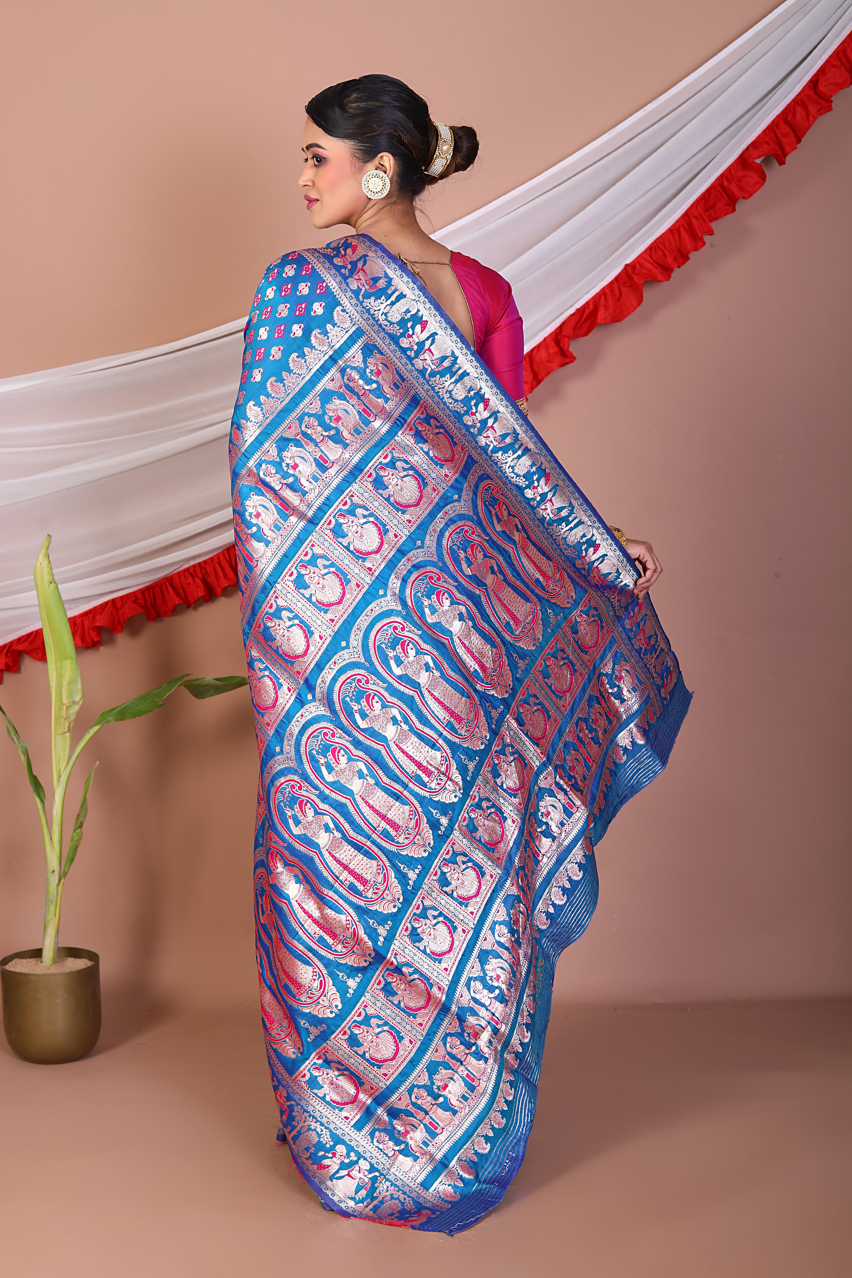 Blue Blended Baluchari Saree - Keya Seth Exclusive