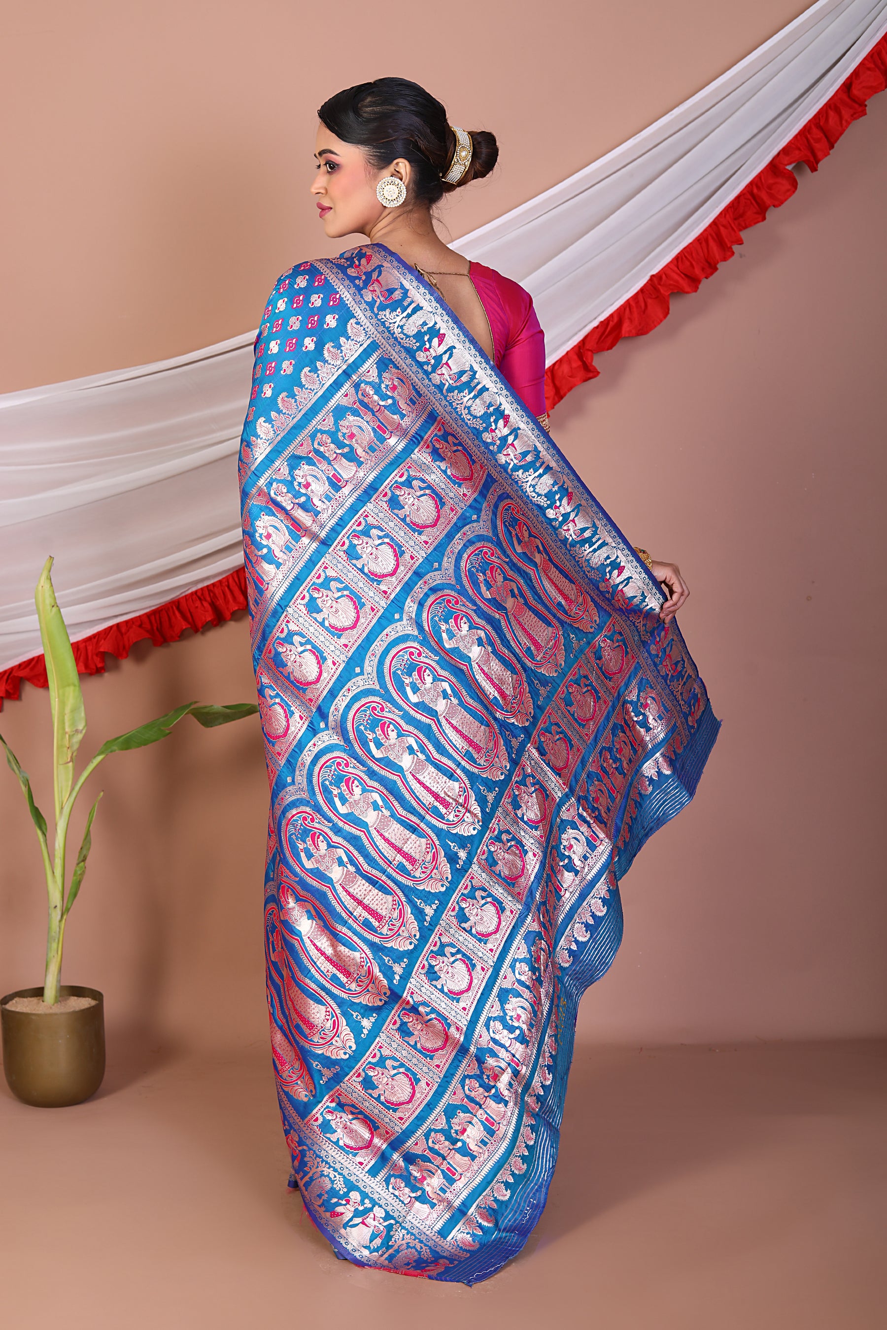 Blue Blended Baluchari Saree - Keya Seth Exclusive