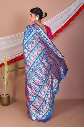Blue Blended Baluchari Saree - Keya Seth Exclusive