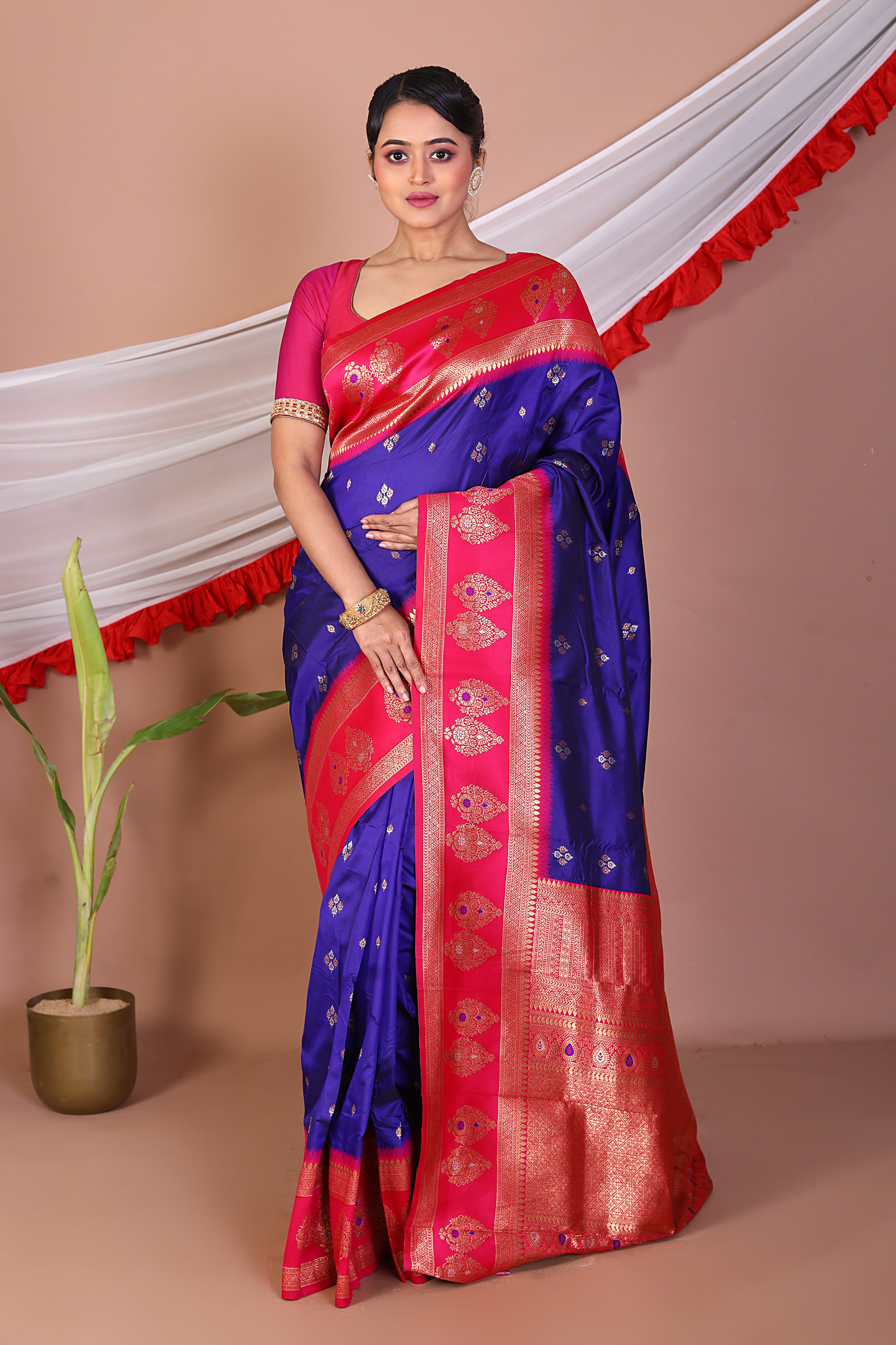 Purple Blended Mashru Silk Saree - Keya Seth Exclusive