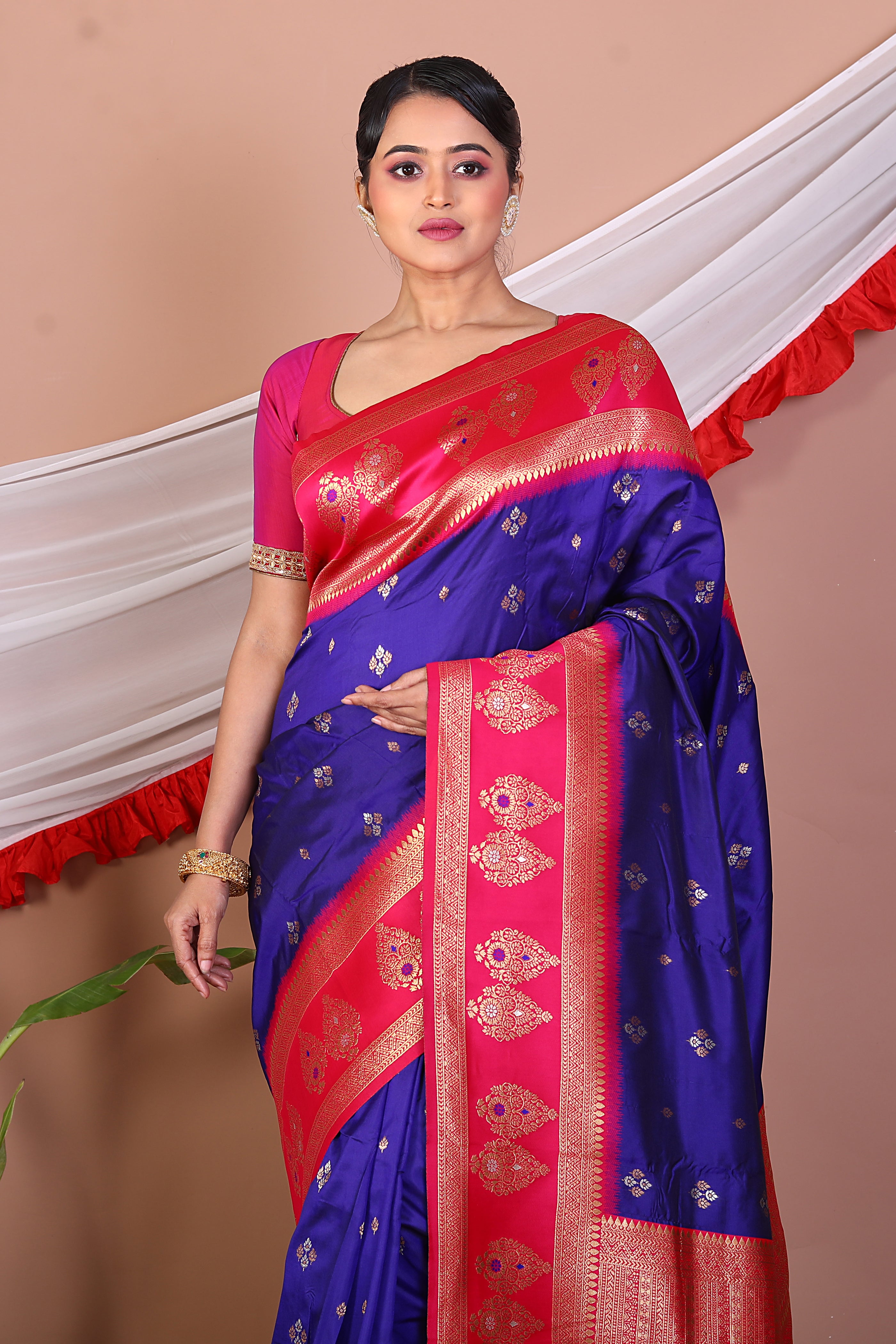 Purple Blended Mashru Silk Saree - Keya Seth Exclusive
