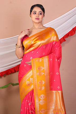 Rose Pink Blended Mashru Silk Saree - Keya Seth Exclusive