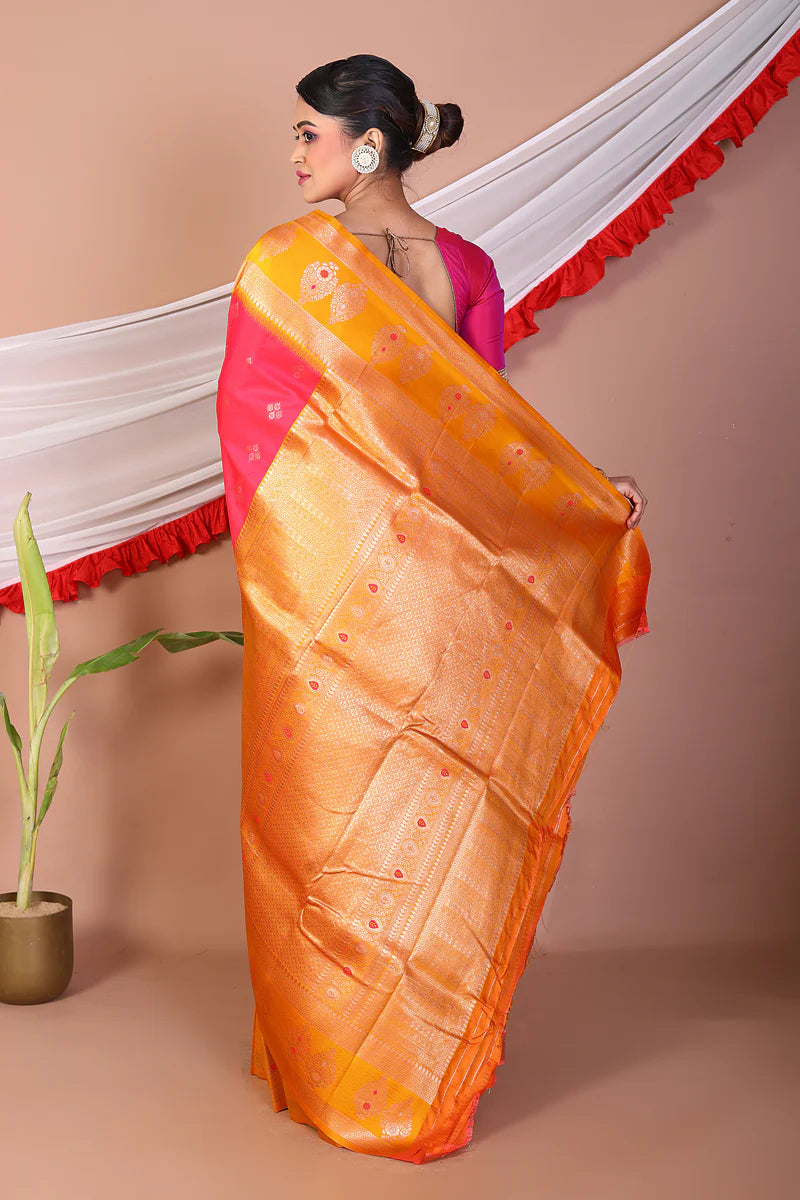 Rose Pink Blended Mashru Silk Saree - Keya Seth Exclusive